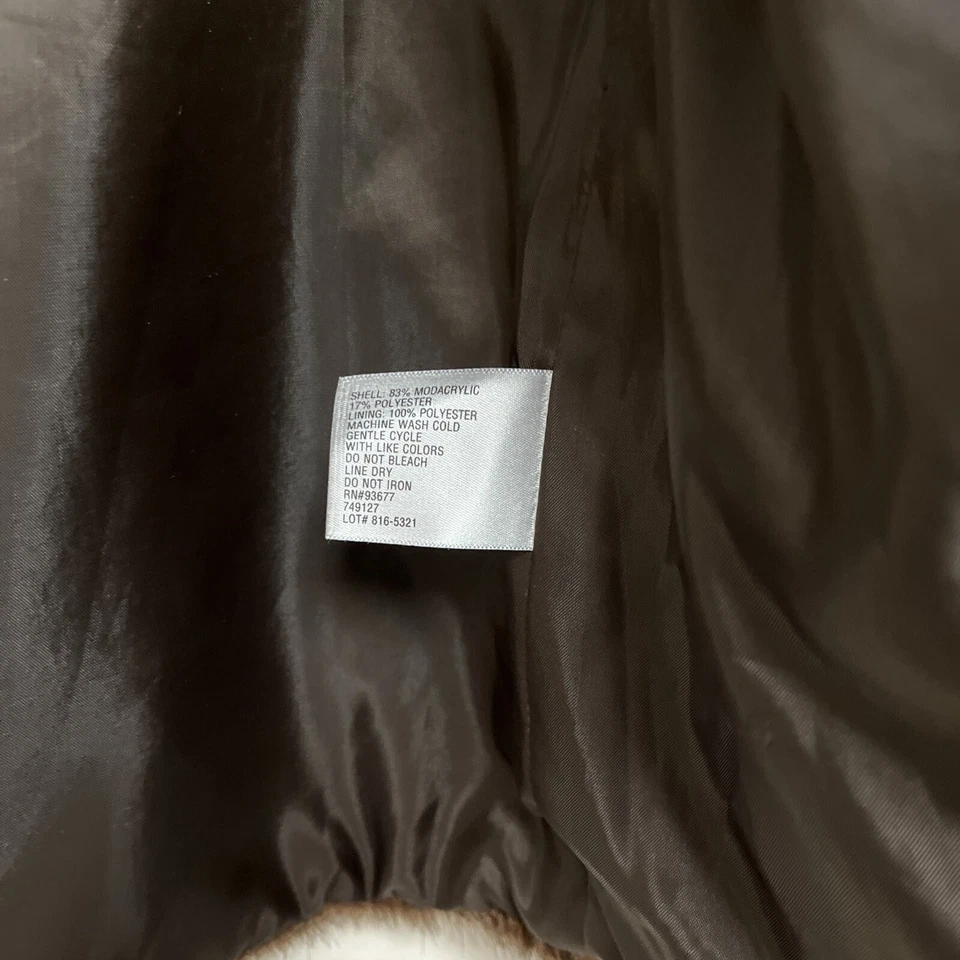 Worthington Brown Faux Mink Fur Vest size M (M12) - Image 3 of 4