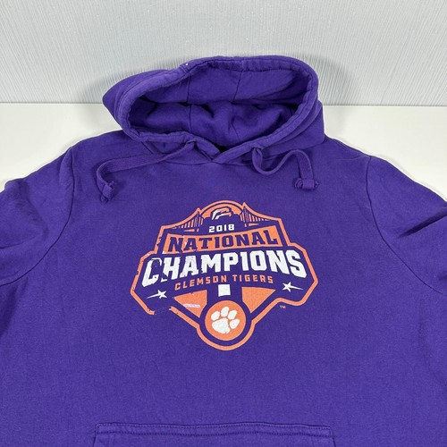 Fanatics Clemson Tigers Womens XL 2018 National Champions Hoodie NCAA Purple - Picture 4 of 8