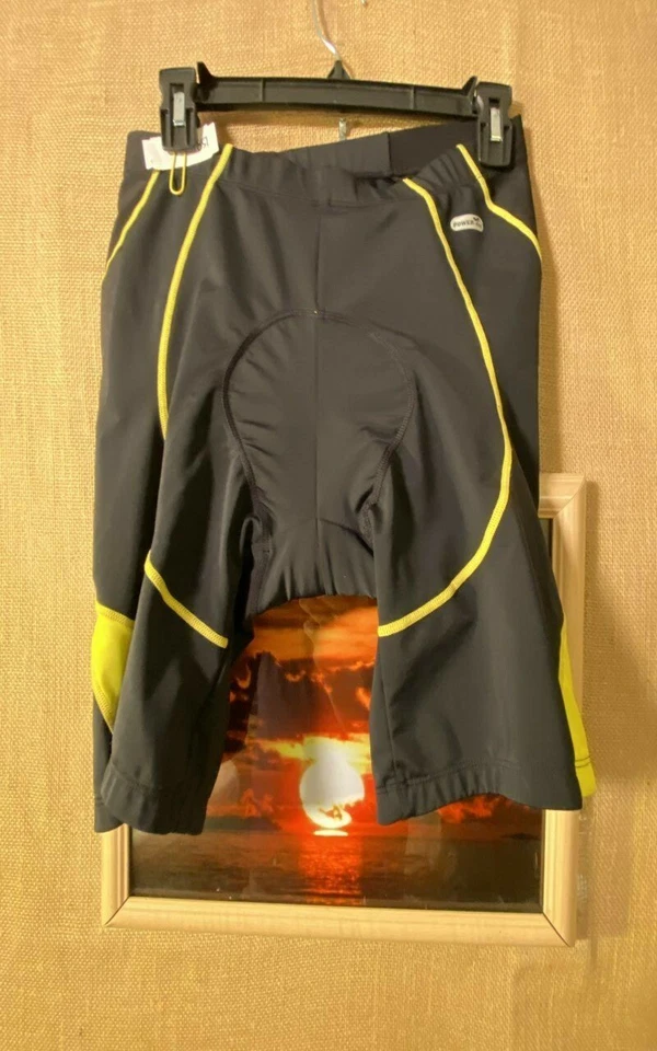 Santic power-dri черный с желтой полоской велоспорт с подкладкой короткий размер L - Изображение 4 из 4