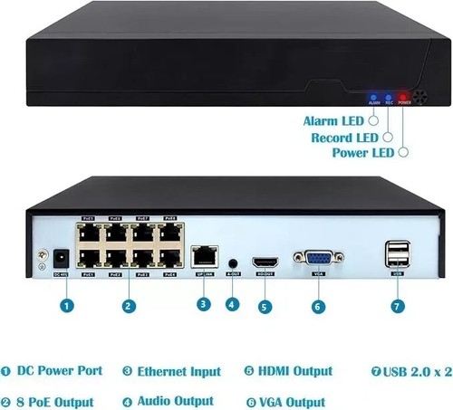 Kit Videosorveglianza NVR POE 8 CH 8 telecamere 4 mpx IP con Audio Microfono - Foto 12 di 15