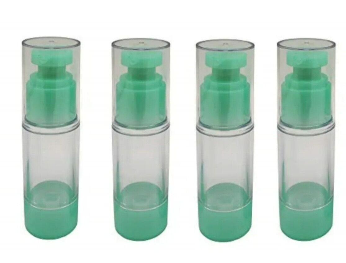 Airless Pump Bottles Empty Pump Bottle Green and Clear 30ml 4-Piece