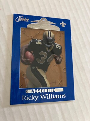 Ricky Williams Rookie Card NEW ORLEANS SAINTS ricky Williams 1999 absolute blue rookie football ...