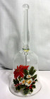 Vintage Avon 24% Full Lead Crystal Bell Rare December Birthday Poinsettia