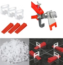 Tile Leveling System 1/8" 300pcs Tile Spacers Clips+100x Reusable Wedges 1 Plier