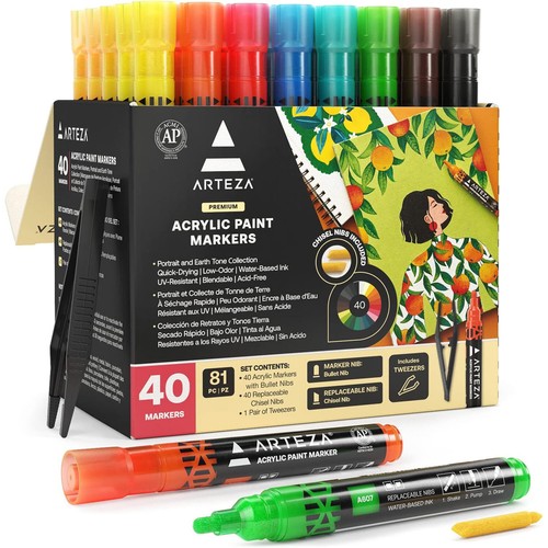 ARTEZA Acrylic Paint Markers, 40 Count eBay