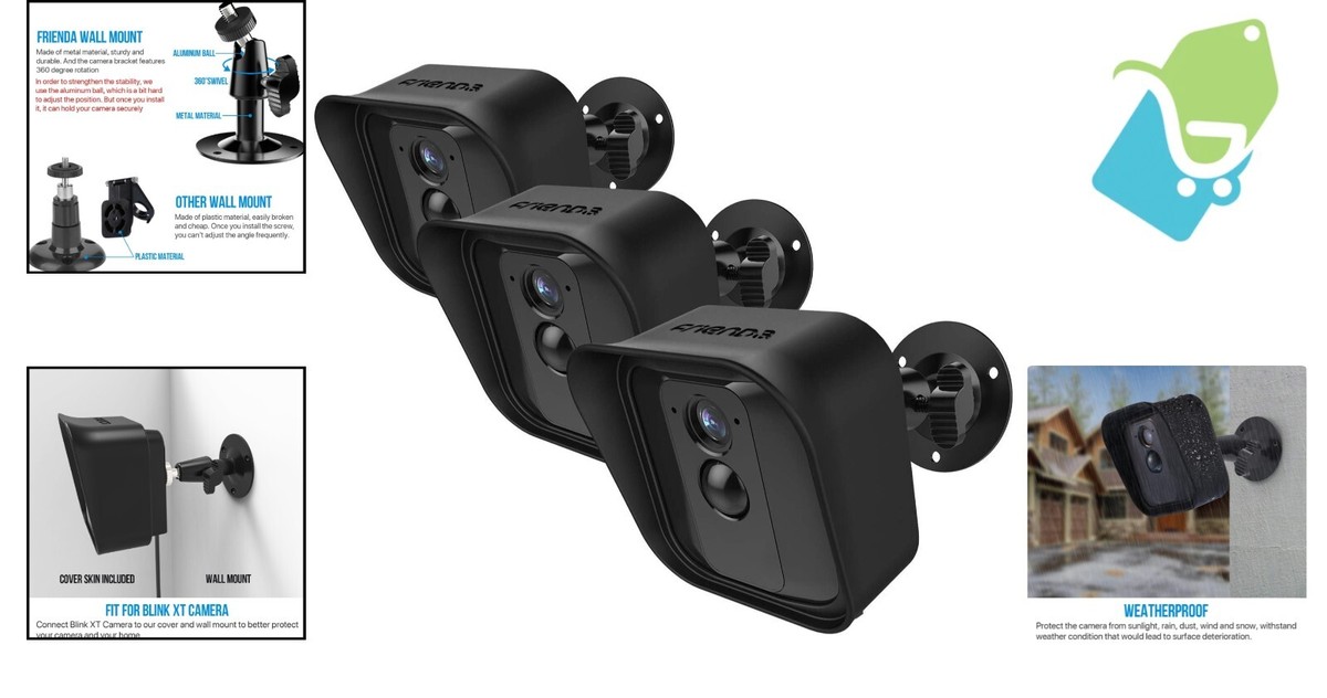 Versatile 360° Camera Mount Protective Skin Set for Blink XT Security –  Black
