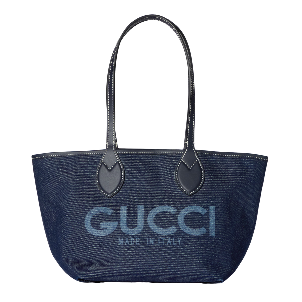GUCCI Totissima Small $2290 Dark Blue Denim Tote Bag New