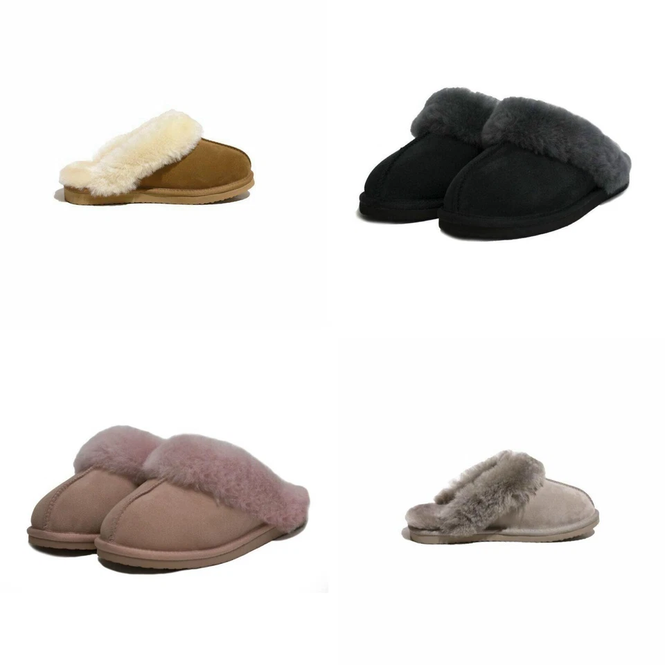 REISSNER Lammfell Hausschuh Pantoffel Typ Nadine schicke Mittelnaht und edlem Fellkranz