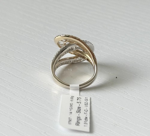 Effy 14k Solid Yellow Gold & Diamond Infinity Loop Ring 1.91ctw - Picture 4 of 6