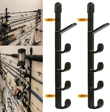 1Pair Fishing Rod Storage Rack, Horizontal Wall Mount Fishing Pole Holder Storag