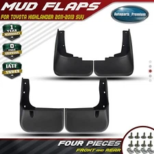 Set of 4 Front & Rear Splash Guards Mud Flaps for Toyota Highlander 2011-2013
