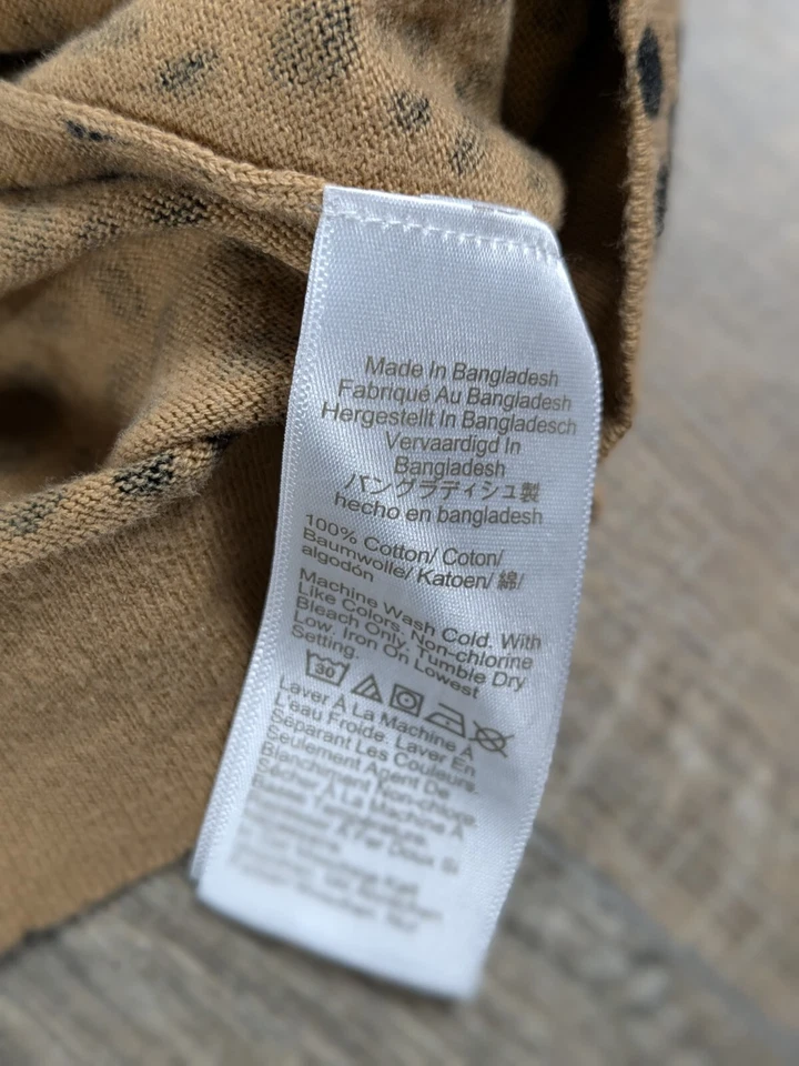 Suéter J Crew para mujer grande tostado negro estampado de lunares suéter algodón preppy Foto 4 de 4