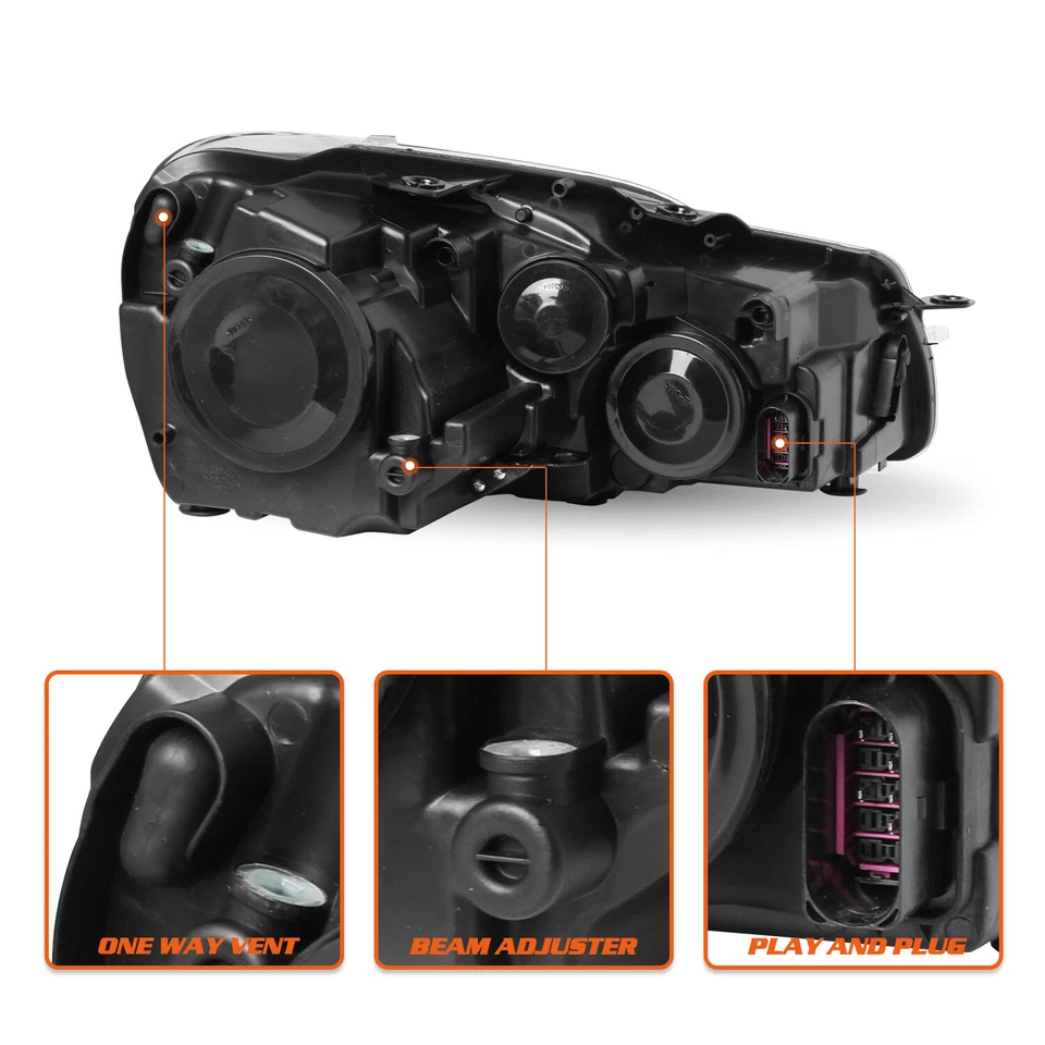 Par de montaje de faros para Volkswagen GTI Golf Jetta Sportwagen (MK6) 2010-2014 Foto 4 de 4