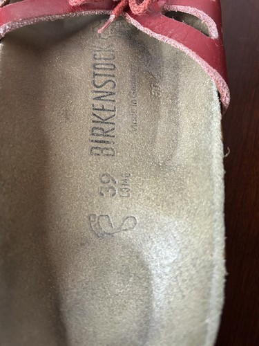 Birkenstock Deutschland Novato Rot Leder Sandalen Schuhe Flats 39 - Bild 8 von 8