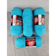 4 Red Heart Super Saver Yarn Bright Teal Worsted Weight Acrylic 7 oz 364yds