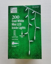 Home Accents Holiday 200 Cool White Mini LED Icicle Lights 17 ft 6 in