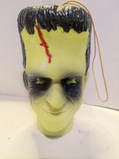 HERMAN MUNSTER FRANKENSTEIN hanging rubber head Neon glows new vintage Munsters