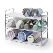 UpSpace Water Bottle and Travel Mug Cabinet Organizer, Adjustable Storage Rac...