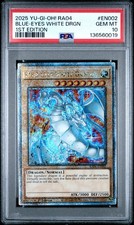 Blue-Eyes White Dragon Yugioh RA04-EN002 Quarter Century Secret Rare 1st PSA 10