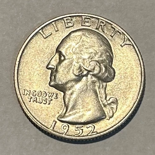 1952 S WASHINGTON QUARTER 90% SILVER AU