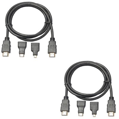 2 stücke 3 in 1 hoch bis Mini / Micro Adapterkabel für PC TV