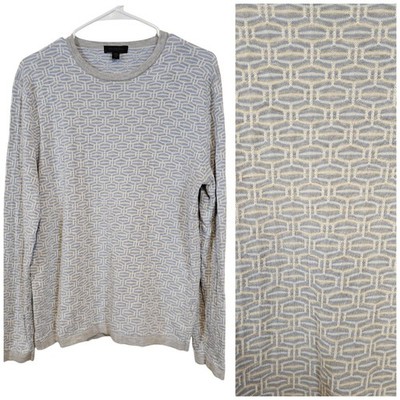 Saks Fifth Avenue 3D Knit Textured Pullover Sweater Geometric Pattern