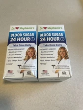 Dr Stephanie's 2-Pack Combo Blood Sugar 24 hr & Carb & Sugar Blocker Exp 08/26