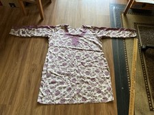 Flower Print Polyester Crepe Indian Kurta Kurti Top, 36  Long, 48  Bust, New