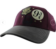 Harry Potter Maroon Hat Gryffindor Crest Hogwarts Platform 9 3/4 Strapback OSFM
