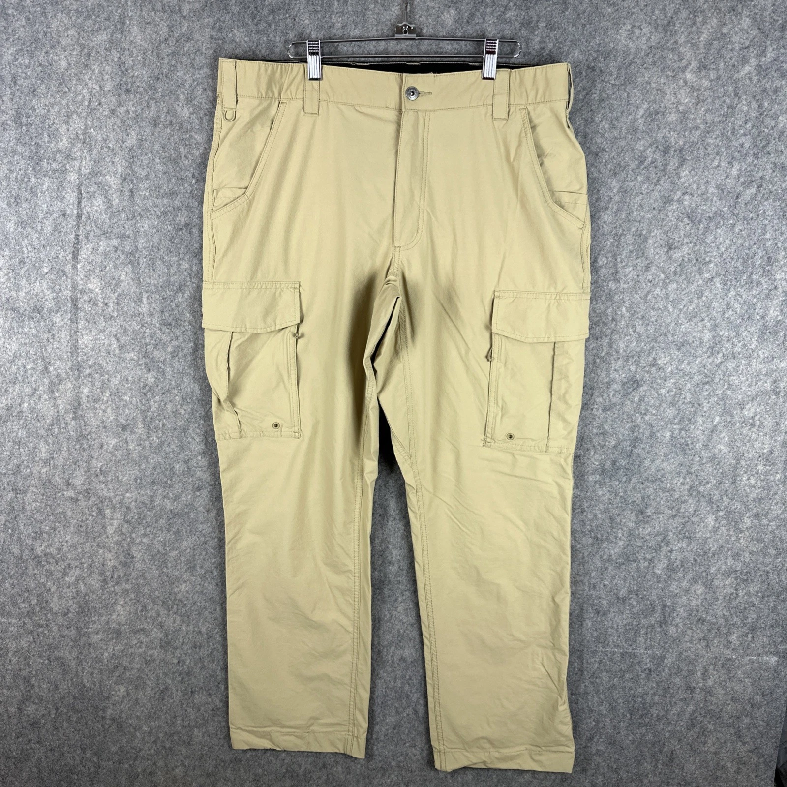 Alaskan Hardgear Cargo Pants Mens 36x32 Tan Nylon Stretch Hiking AKHG Duluth EUC