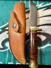 🔥Hess Fixed Blade Hunting Knife Stainless Clip Point 3.5-4in Wood Sheath 1984🔥 — photo 4