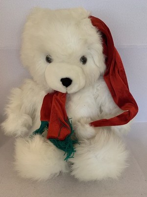 Cheeky Chums Teddybär Nikolausmütze & Schal weiß groß Plüschtier Kuscheltier Weihnachten 