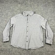 Kenneth Cole New York Dress Shirt Mens Large Heathered Gray Cotton Button Down