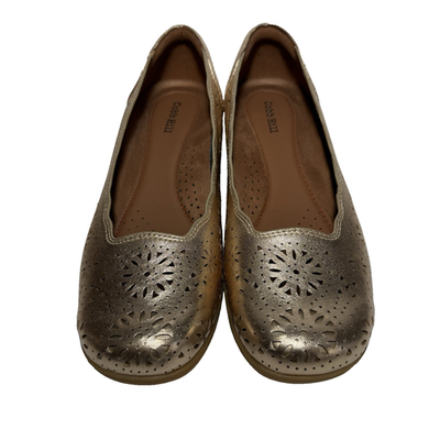 NEW Cobb Hill Rory RORY Womens 8.5 Gold Leather Slip On Ballet