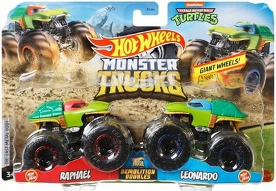 RAPHAEL vs LEONARDO Teenage Mutant Ninja Turtles Monster Trucks Hot Wheels 1:64