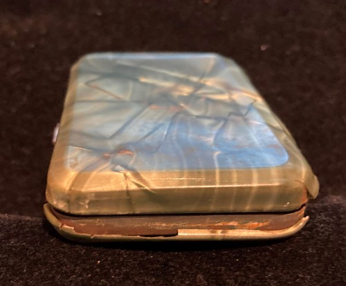 Vintage Goody Green Celluloid Small Cigarette Case 3 Inches by 2 Inches - Picture 9 of 9