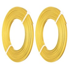 18 Gauge 3mm Wide Flat Wire, 16.4Ft 2 Roll Bendable Flat Bezel Wire, Gold