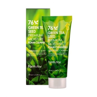 FARMSTAY 76 Greentea Seed Premium Moisture Foam Cleansing 100ml