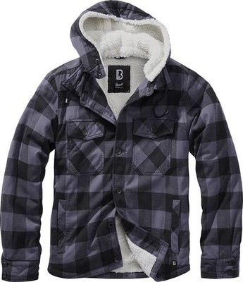 Brandit Übergangsjacke Herren Lumberjacket Hooded schwarz/grau 3XL