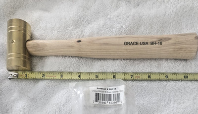 New USA Brass Hammer Mallet 1 lb  Brass Head 16 Oz. Non Sparking Tool Quality