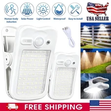 2/4 Pack Solar LED Light Outdoor Waterproof Fence Clip Motion Sensor Wall Light
