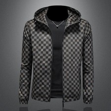 Men Luxury Fashion Trend Bomber Streetwear Long Sleeve Zipper Casual Jacket Coat
