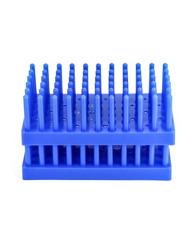 QWORK Reagenzglasständer, Kunststoff-Spike-Trockenständer hält, 2er-Pack, 66 Positionen, für - Bild 3 von 11