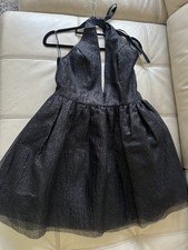 BNWT Fashion Nova Sparkly Black Dress Size M Au 10-12 Fit & Flare Glitter Short
