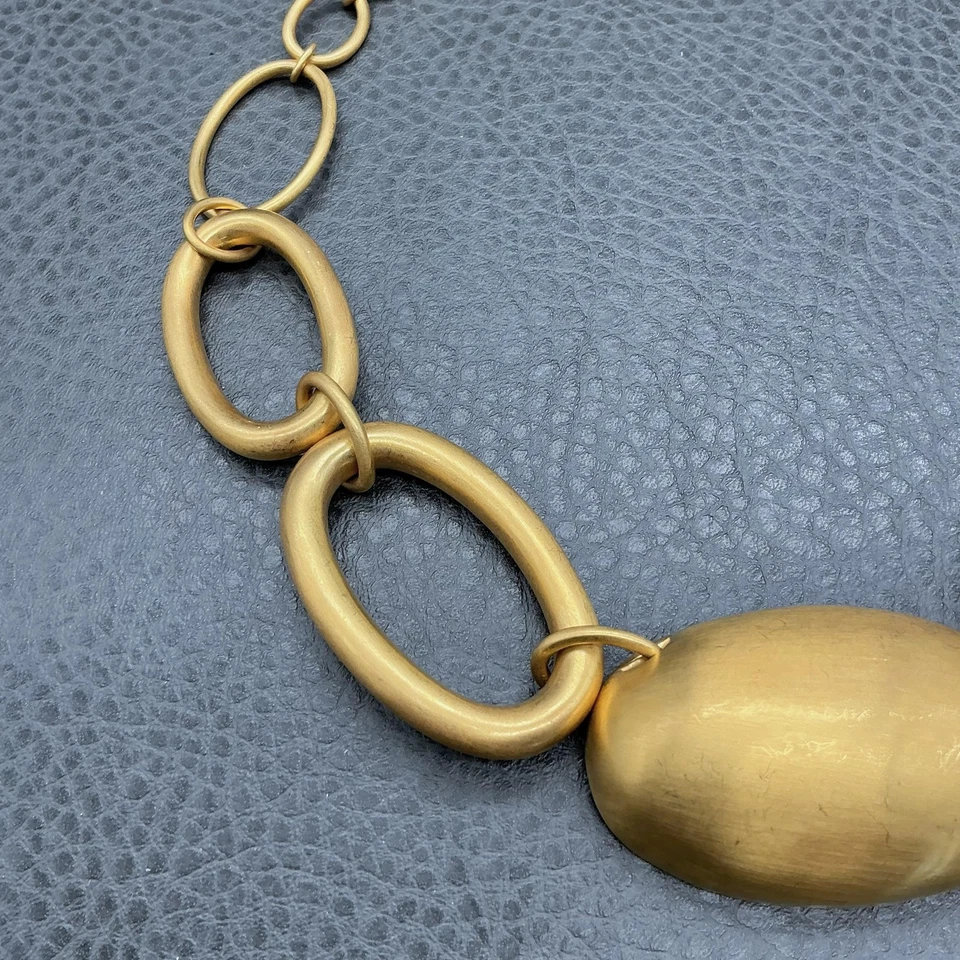 MMA RLM Statement Link Necklace Gold Tone Oval Chain Modern Art Jewelry Women Foto 4 de 4