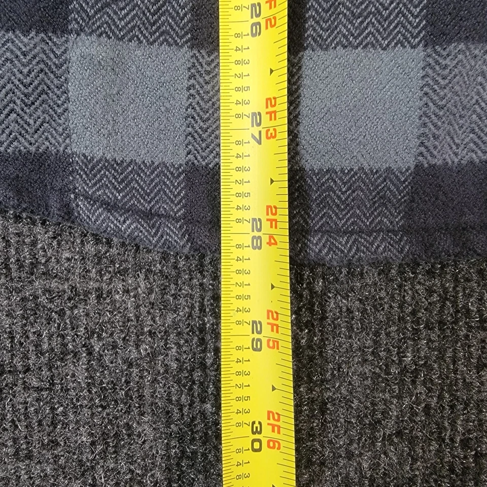 Howler Bros Stockman Men's Medium Gray Black Buffalo Plaid Flannel Shirt - Image 4 of 4