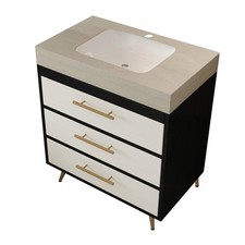 Modern Free-Standing Bathroom Vanity W/Cerami...