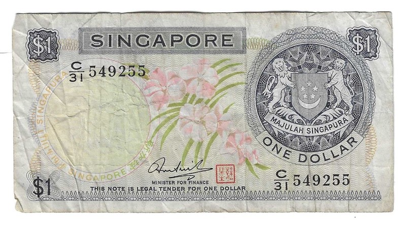 Selection of Currency from Singapore, 1 Dollar