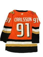 Leo Carlsson Anaheim Ducks Autographed Jersey BAS Beckett COA Size Large 52 L