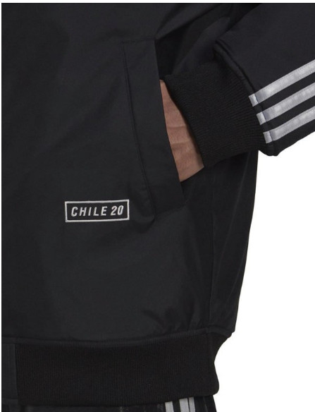 Adidas Originals Chile 20 Bomber Jacket Men's Small Black Silver RRP £109 image 5